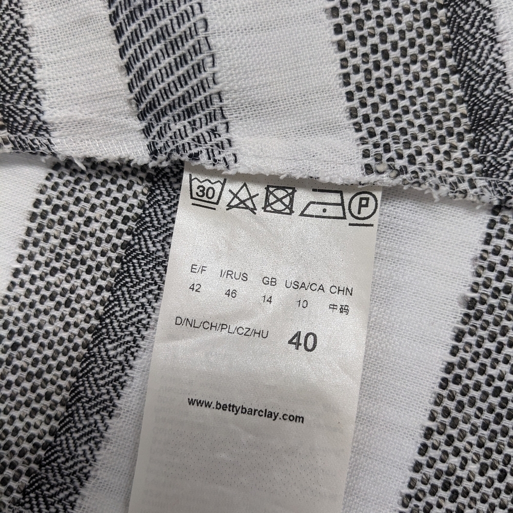 Betty Barclay women's textured stripes open front jacket size 10 - Picture 7 of 10